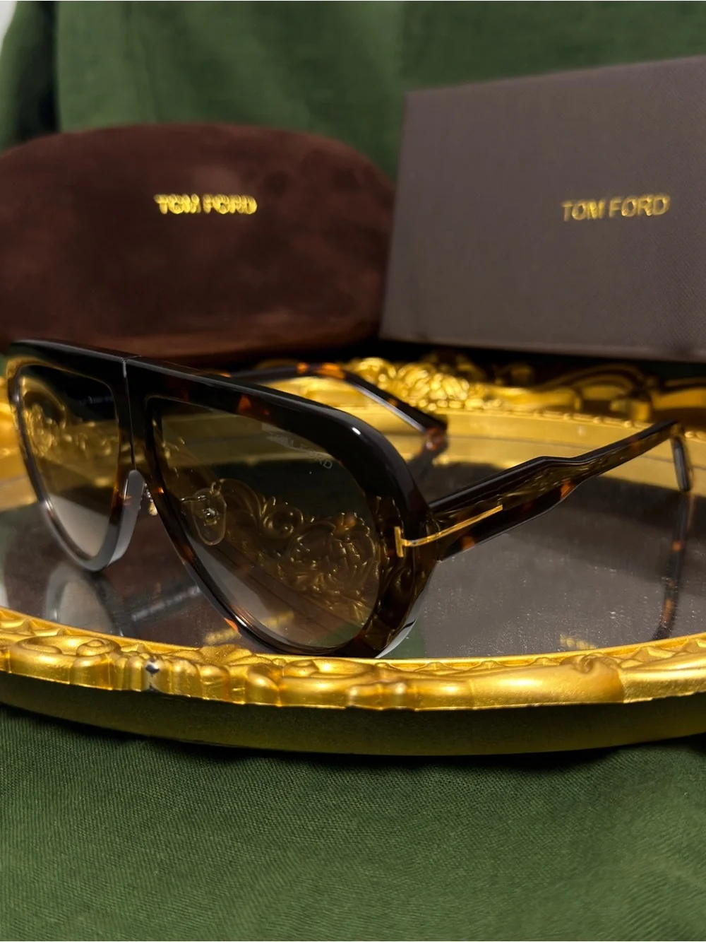 Tom Ford Men’s Tortoiseshell Aviator Sunglasses - Brown Gradient